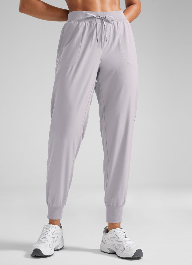 Feathery-Fit Drawstring Jogger with Pockets 28'' - Flat Waistband