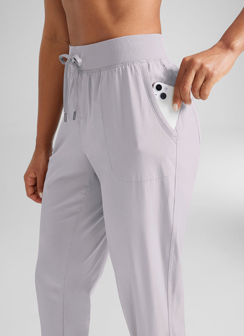 Feathery-Fit Drawstring Jogger with Pockets 28'' - Flat Waistband