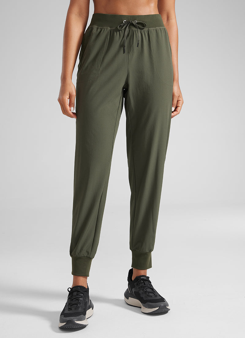 Feathery-Fit Drawstring Jogger with Pockets 28'' - Flat Waistband
