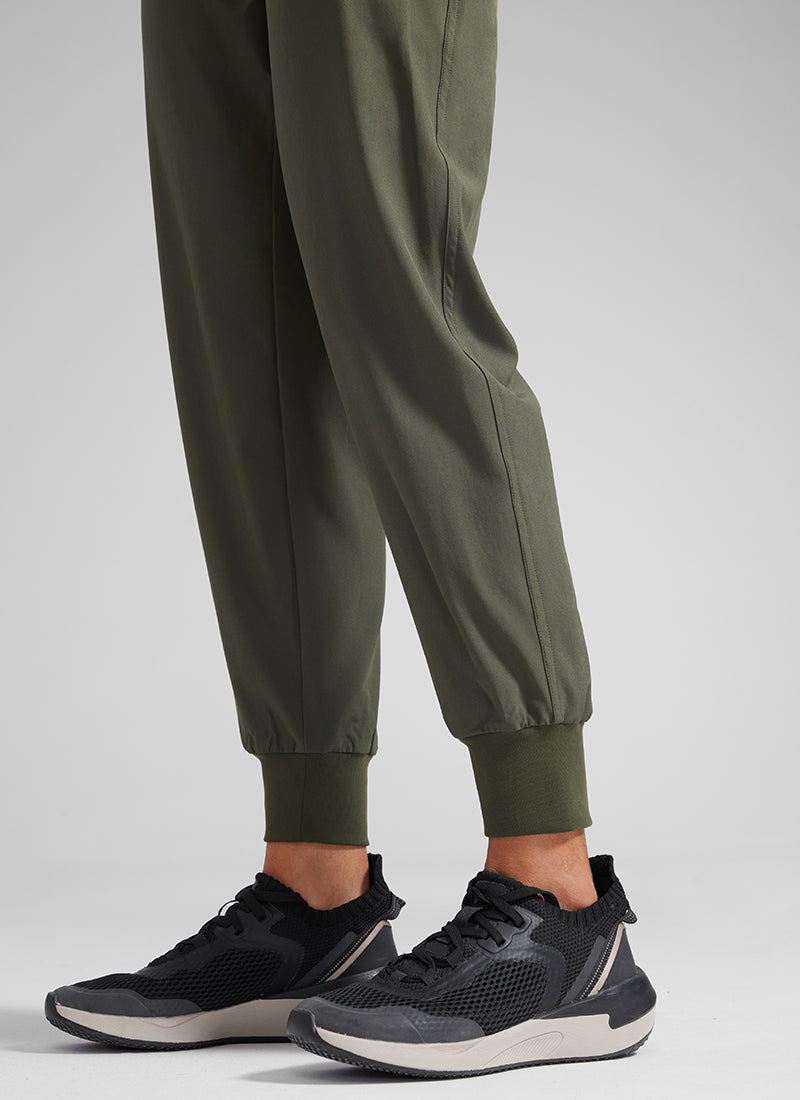 Feathery-Fit Drawstring Jogger with Pockets 28'' - Flat Waistband