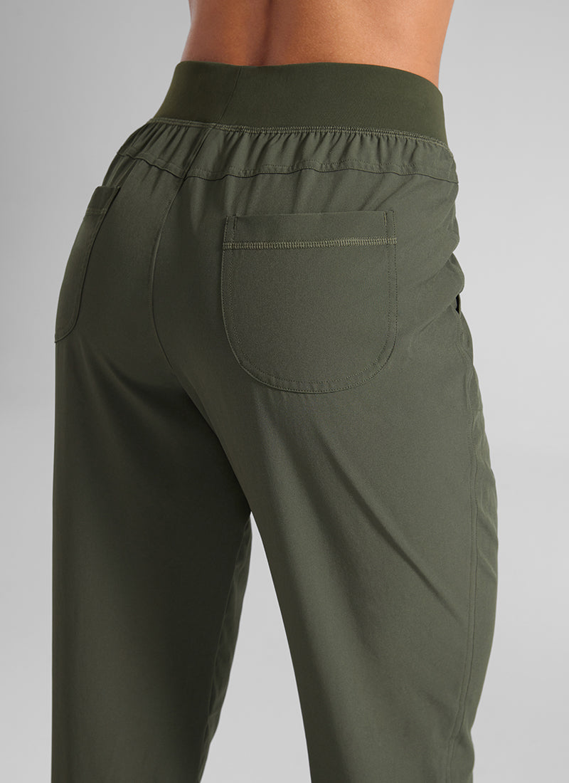 Feathery-Fit Drawstring Jogger with Pockets 28'' - Flat Waistband