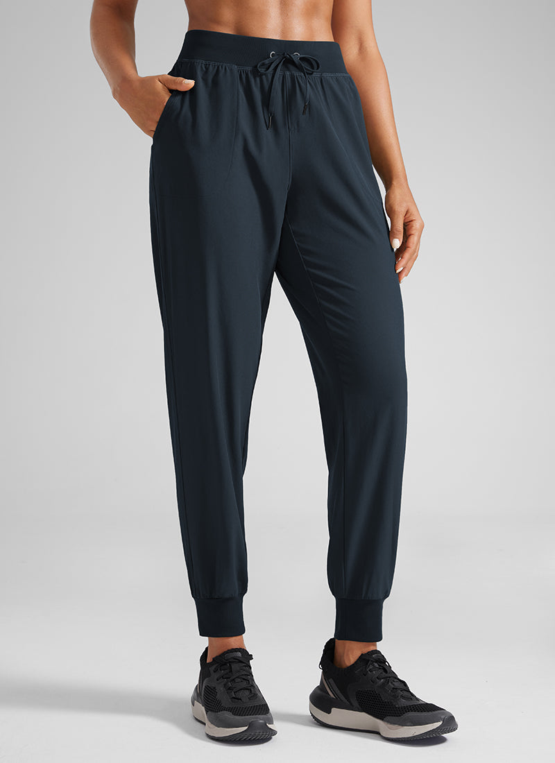 Feathery-Fit Drawstring Jogger with Pockets 28'' - Flat Waistband