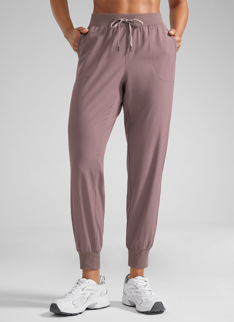Feathery-Fit Drawstring Jogger with Pockets 28'' - Flat Waistband