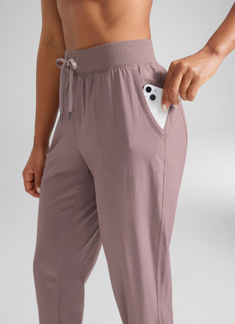 Feathery-Fit Drawstring Jogger with Pockets 28'' - Flat Waistband