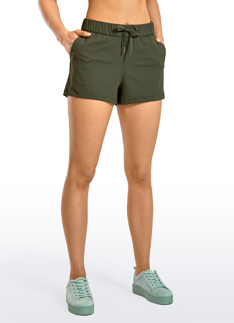 Stretch Mid-Rise Drawstring Shorts with Pockets 2.5