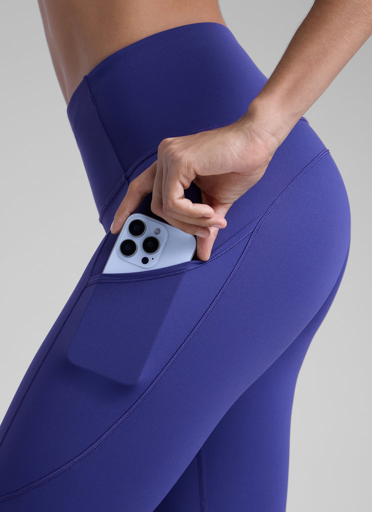 CRZ YOGA Women's Yoga Train High Rise Nakedfeel Pocket Leggings 25'' Larkspur Blue