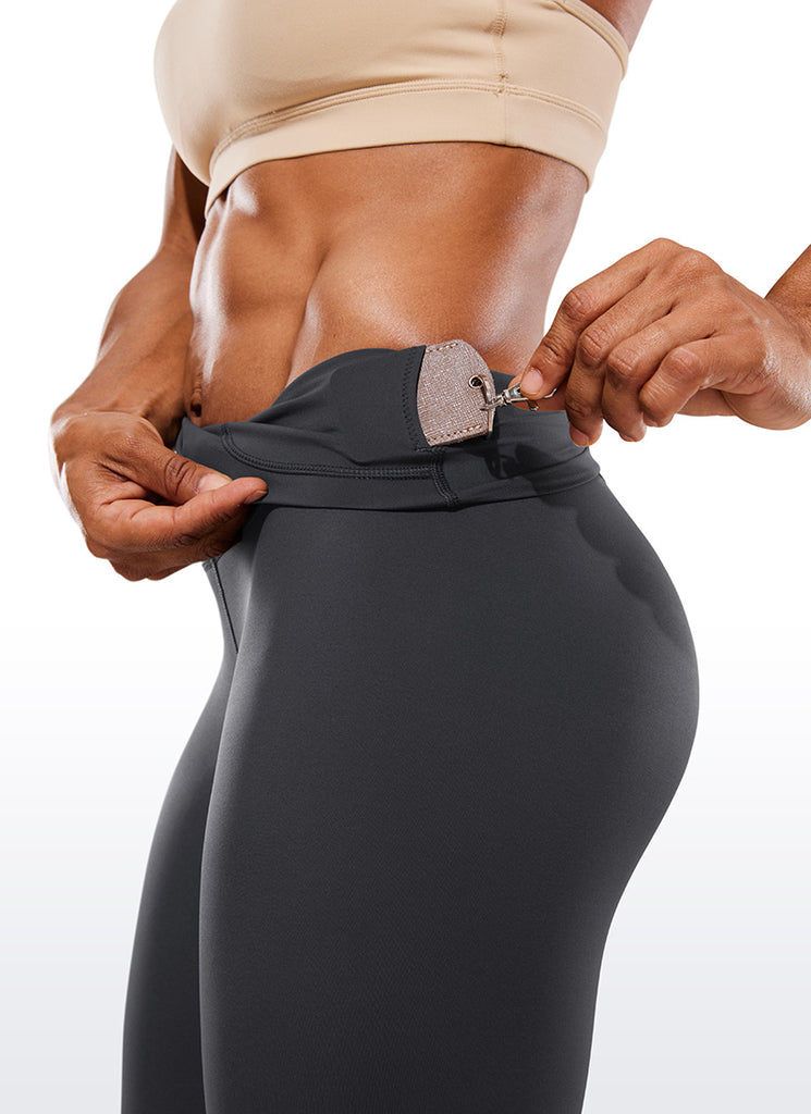 CRZ YOGA Women's Train High Rise Hugged Feel Compression Leggings 25'' Dark Lavender Purple