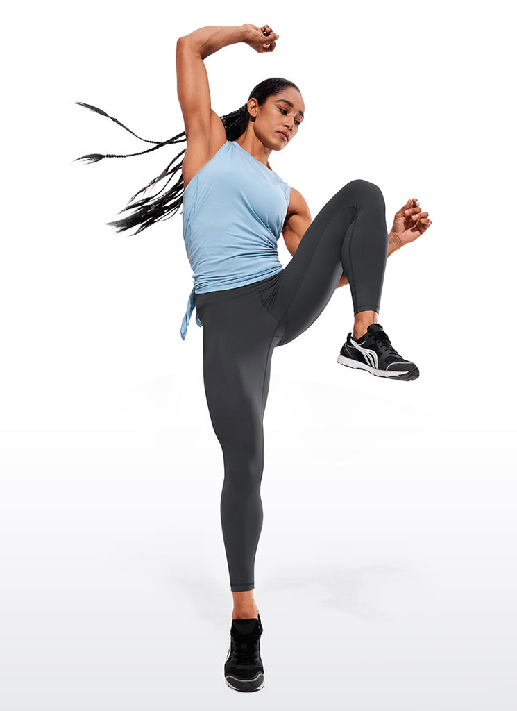 CRZ YOGA Women's Train High Rise Hugged Feel Compression Leggings 25'' Dark Lavender Purple