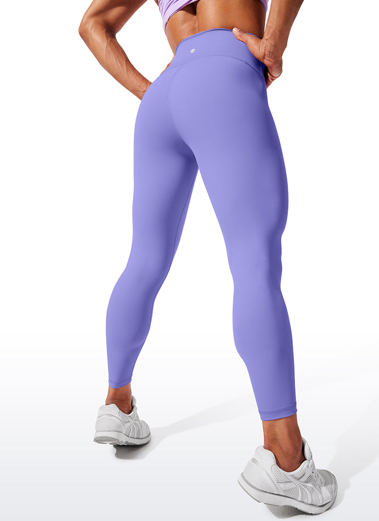 CRZ YOGA Women's Train High Rise Hugged Feel Compression Leggings 25'' Dark Lavender Purple