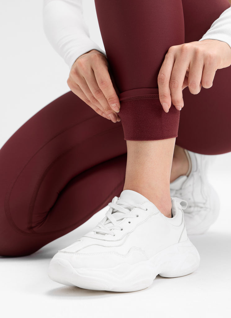 CRZ YOGA Women's Winter High Rise Thermal Fleece Lined Leggings 28'' Madagascar Blue