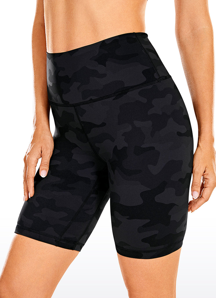 CRZ YOGA Women's Yoga High Rise Biker Shorts Nakedfeel Shorts 8'' Arctic Plum