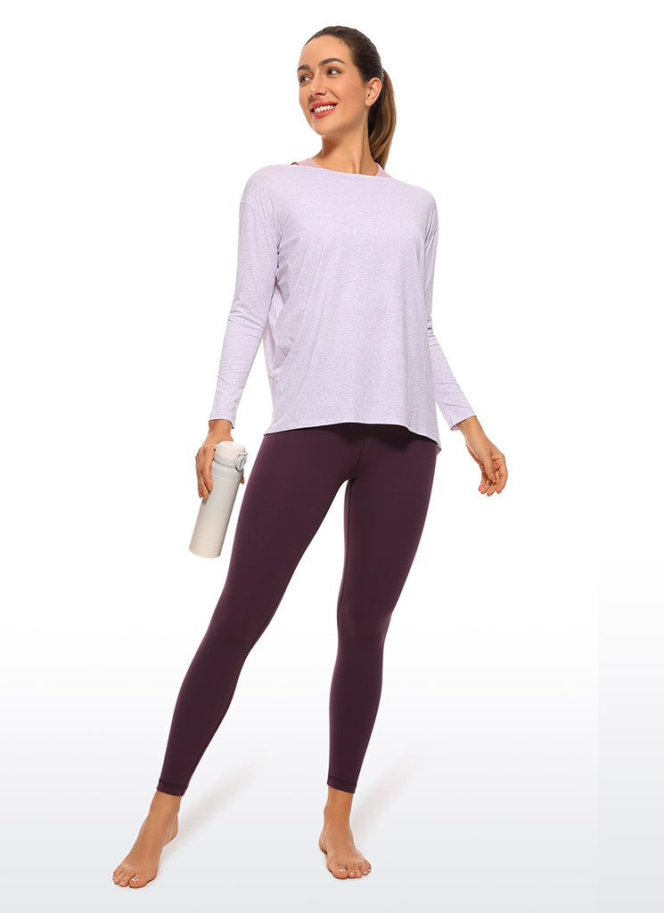 CRZ YOGA Women's Yoga Lounge High Rise Butterluxe Yoga Leggings 25'' Deep Purple
