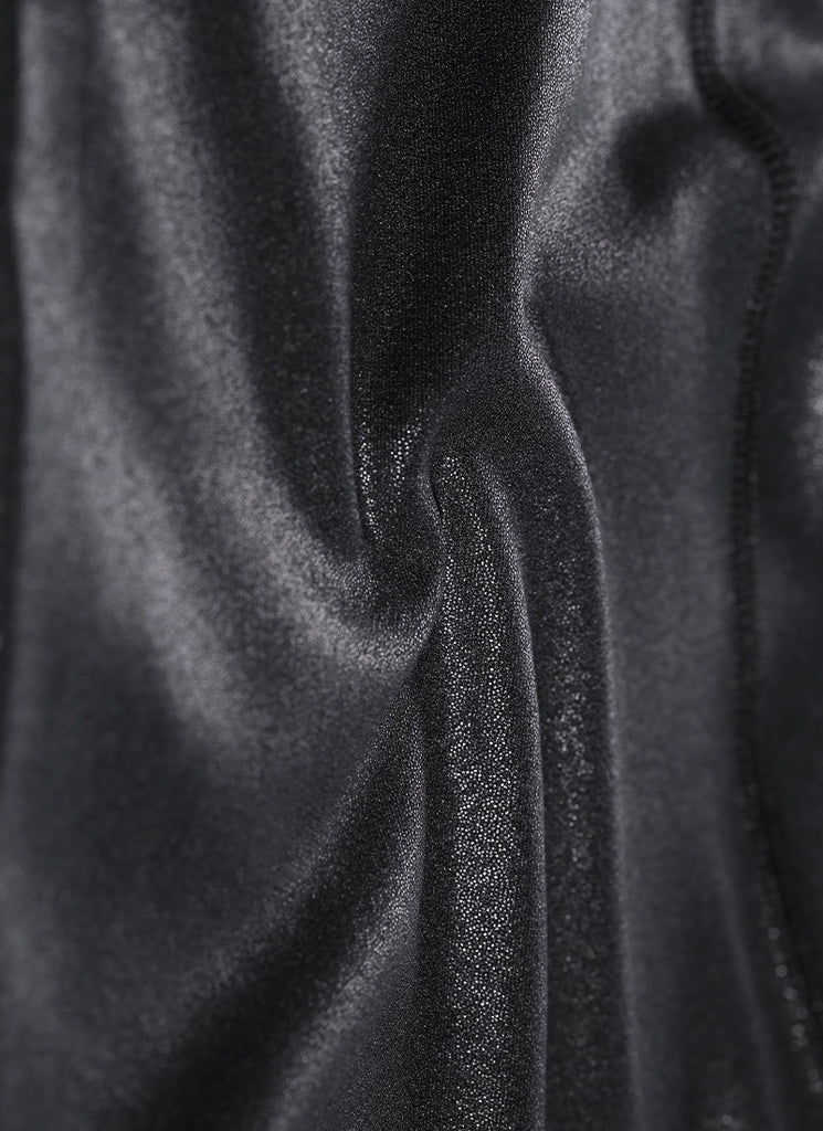 CRZ YOGA Women Butterluxe Matte Faux Leather Leggings 25'' Mysterious Grey Foil Pattern