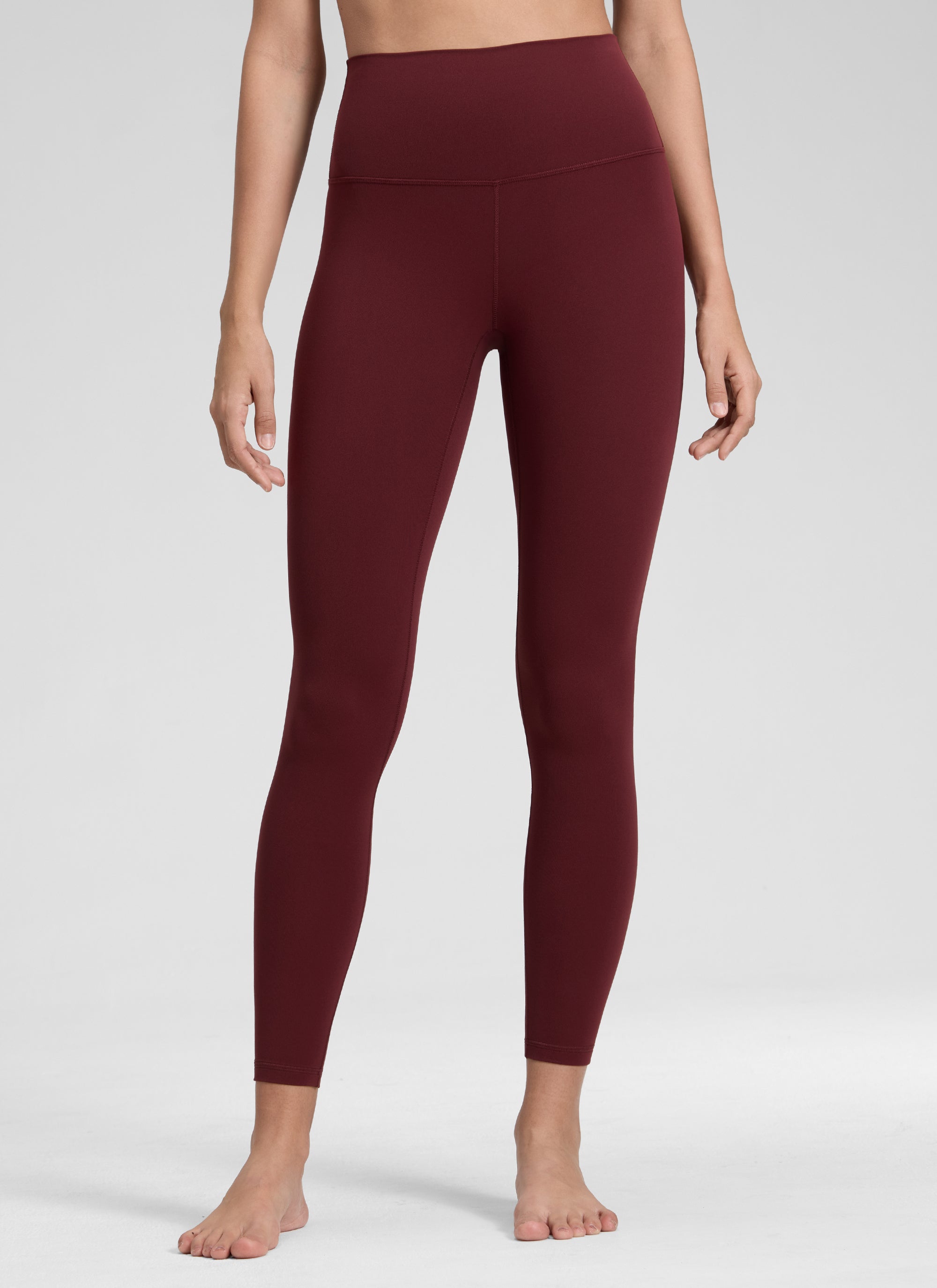 CRZ YOGA Women's Yoga Lounge High Rise Butterluxe Yoga Leggings 25'' Red Merlot