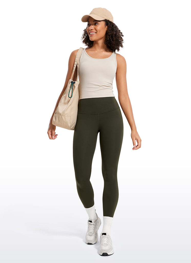 CRZ YOGA Women's Yoga Lounge High Rise Butterluxe Yoga Leggings 28'' Olive Green