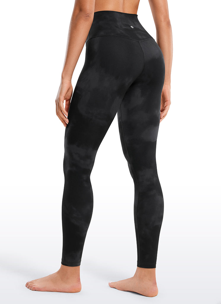 CRZ YOGA Women's Yoga Lounge High Rise Butterluxe Yoga Leggings 28'' Black Tie Dye Flowers