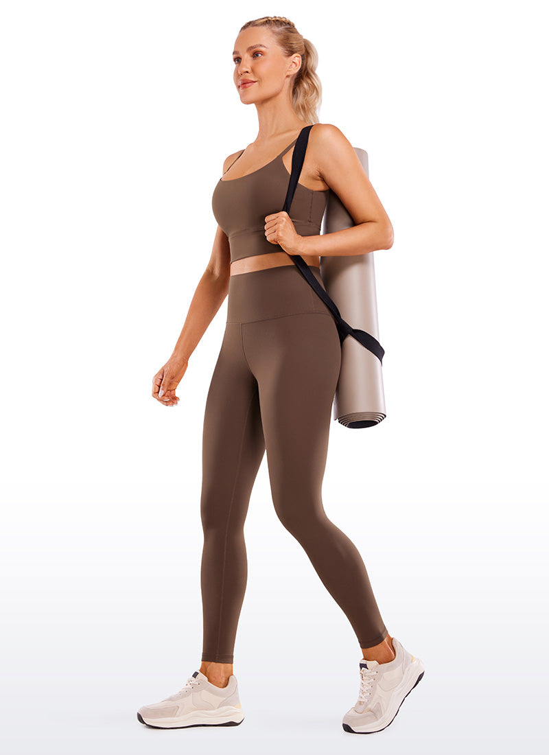 CRZ YOGA Women's Yoga Lounge High Rise Butterluxe Yoga Leggings 28'' Coffee Brown