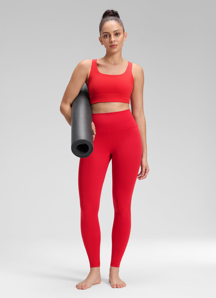 CRZ YOGA Women's Yoga Lounge High Rise Butterluxe Yoga Leggings 28'' Aurora Red