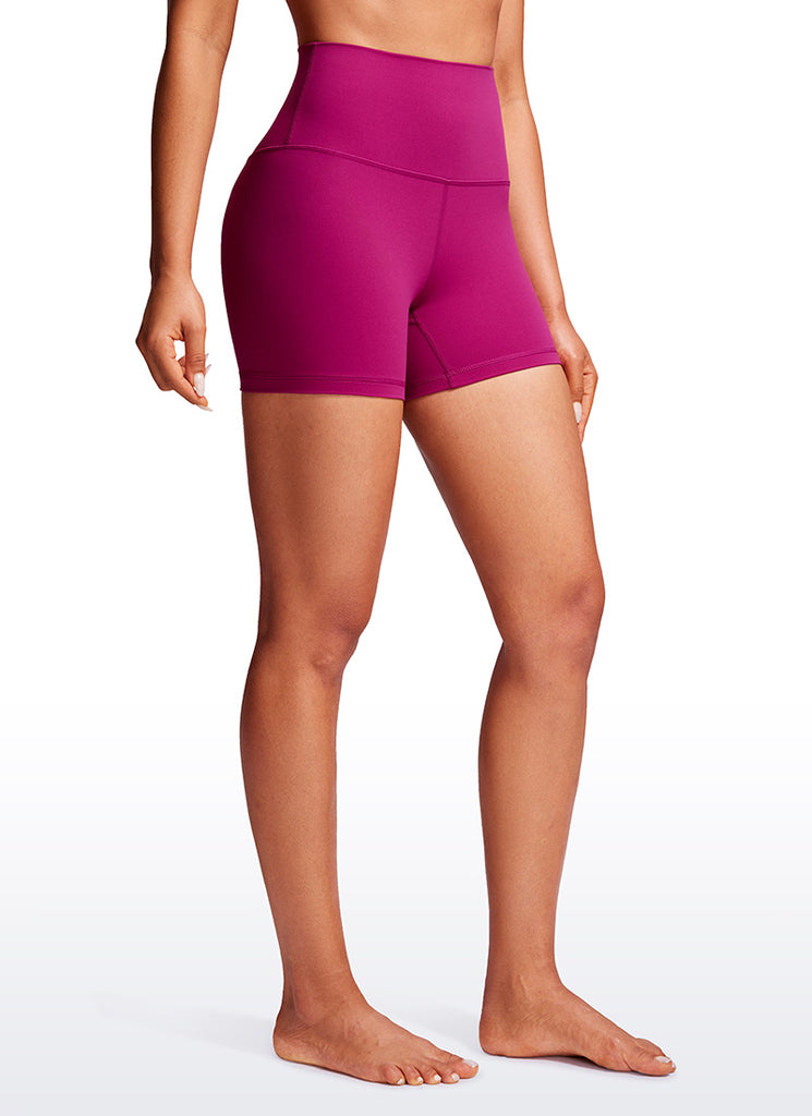 CRZ YOGA Women's Yoga High Rise Biker Shorts Butterluxe Shorts 4'' True Navy