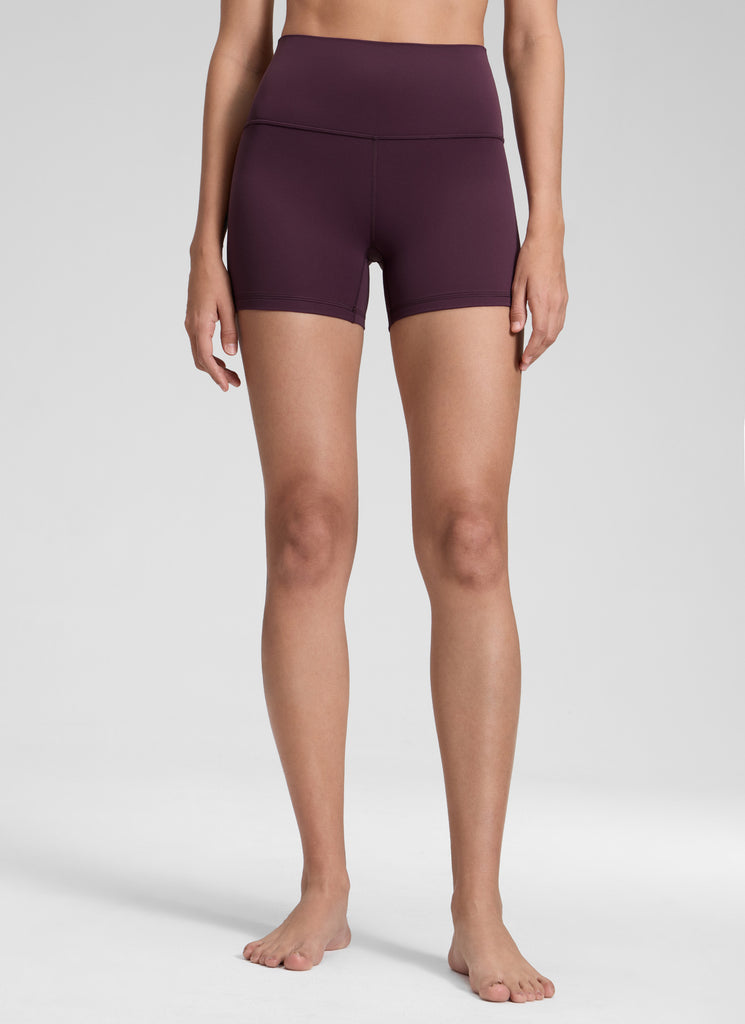 CRZ YOGA Women's Yoga High Rise Biker Shorts Butterluxe Shorts 4'' Melanite