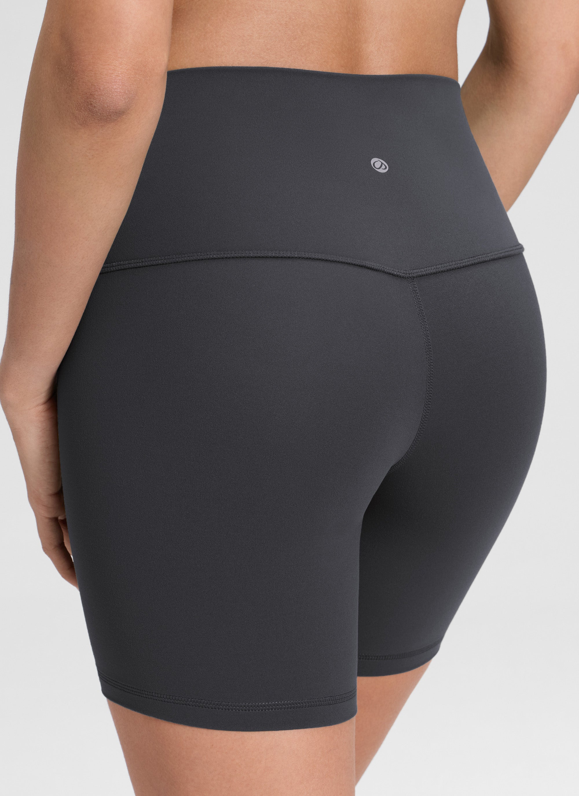 CRZ YOGA Women's Yoga High Rise Biker Shorts Butterluxe Shorts 6'' Mysterious Grey