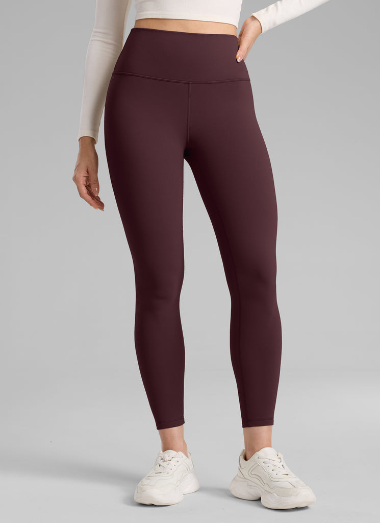 CRZ YOGA Women's Thermal Fleece Lined Casual High Rise Legging 25'' Ripe Plum