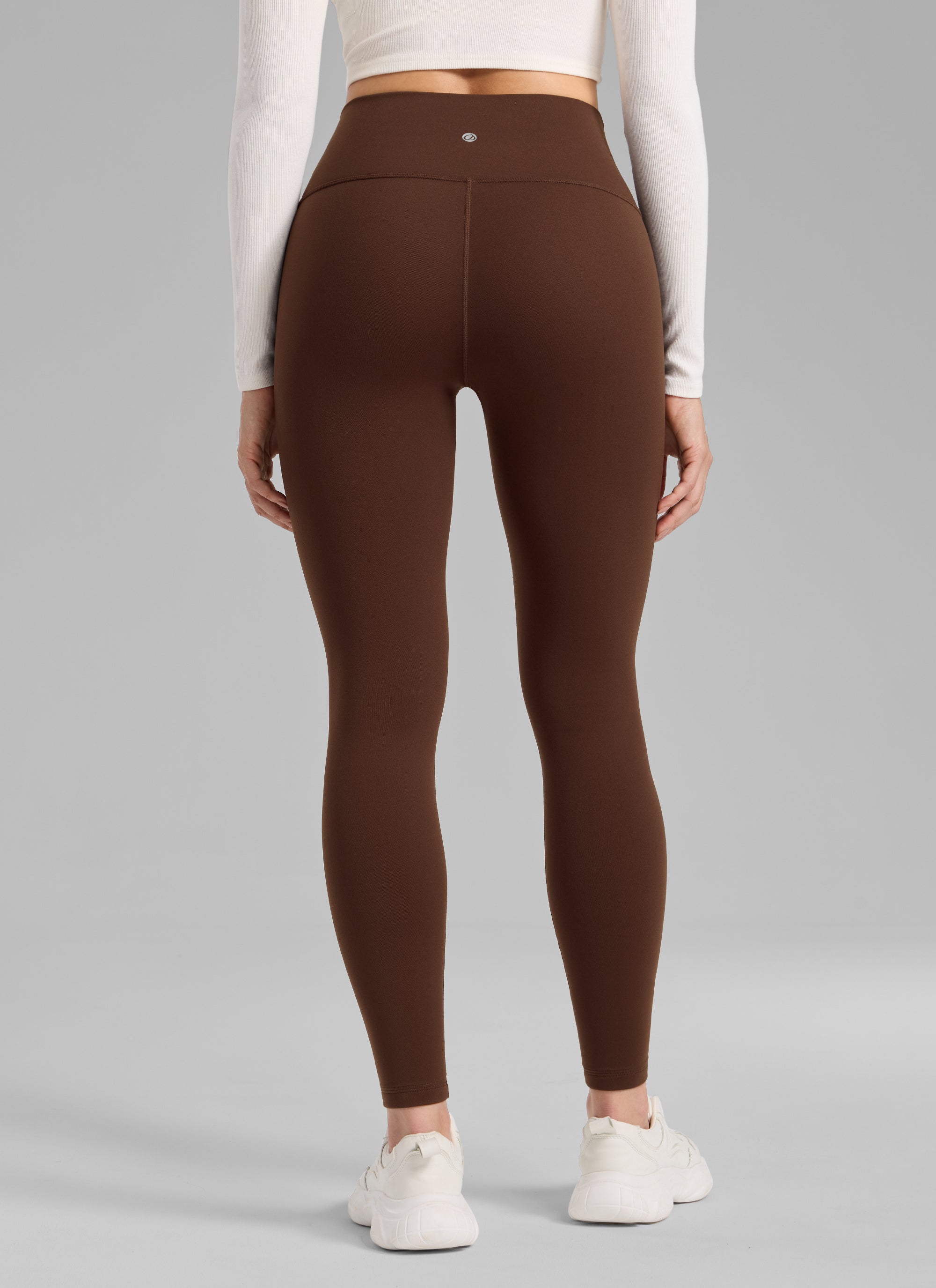 CRZ YOGA Women's Fleece Lined Casual High Rise Legging 28'' Lava Brown
