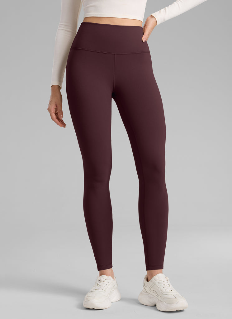 CRZ YOGA Women's Fleece Lined Casual High Rise Legging 28'' Ripe Plum