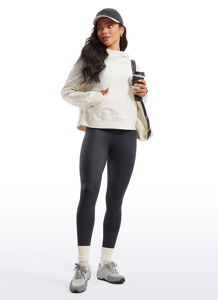 CRZ YOGA Women Butterluxe Matte Faux Leather Leggings 25'' Black Foil Pattern