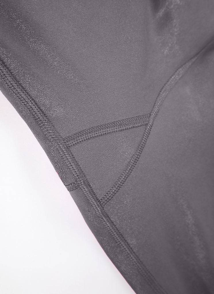 CRZ YOGA Women Butterluxe Matte Faux Leather Leggings 25'' Magenta Purple Classic Pattern