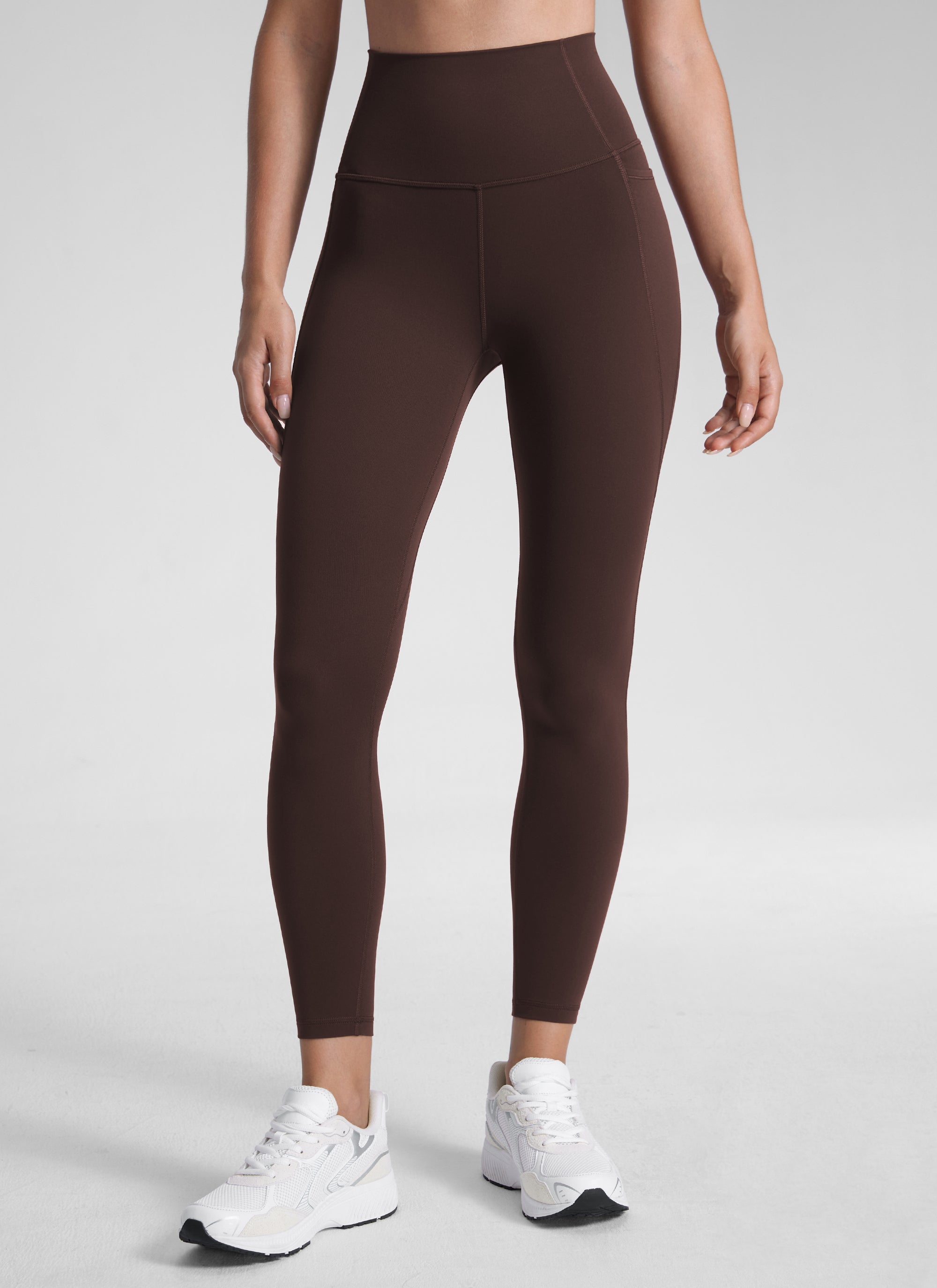 CRZ YOGA Women's Yoga Lounge High Rise Butterluxe Pocket Leggings 25'' Hot Fudge Brown