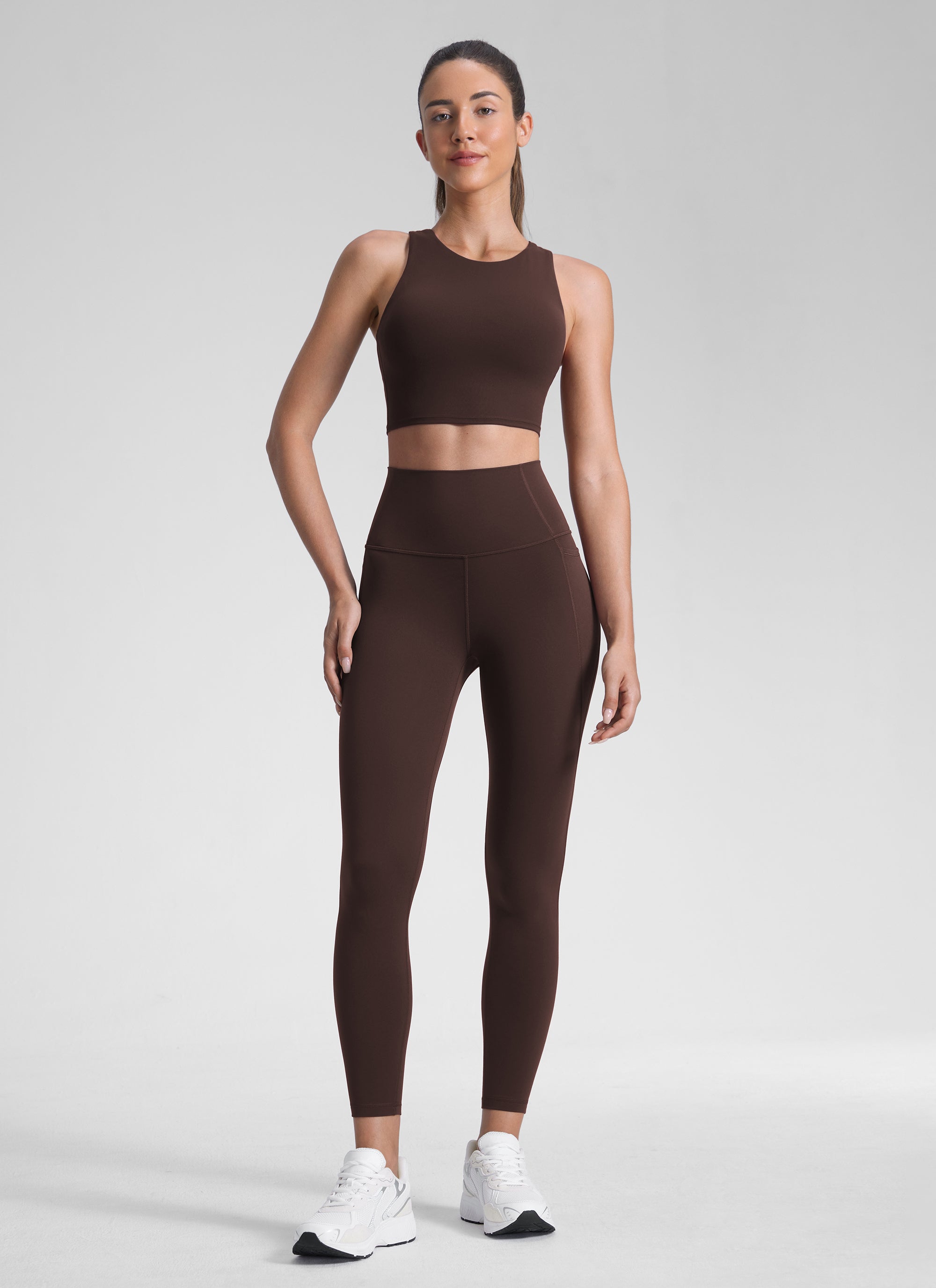 CRZ YOGA Women's Yoga Lounge High Rise Butterluxe Pocket Leggings 25'' Dark Forest Green