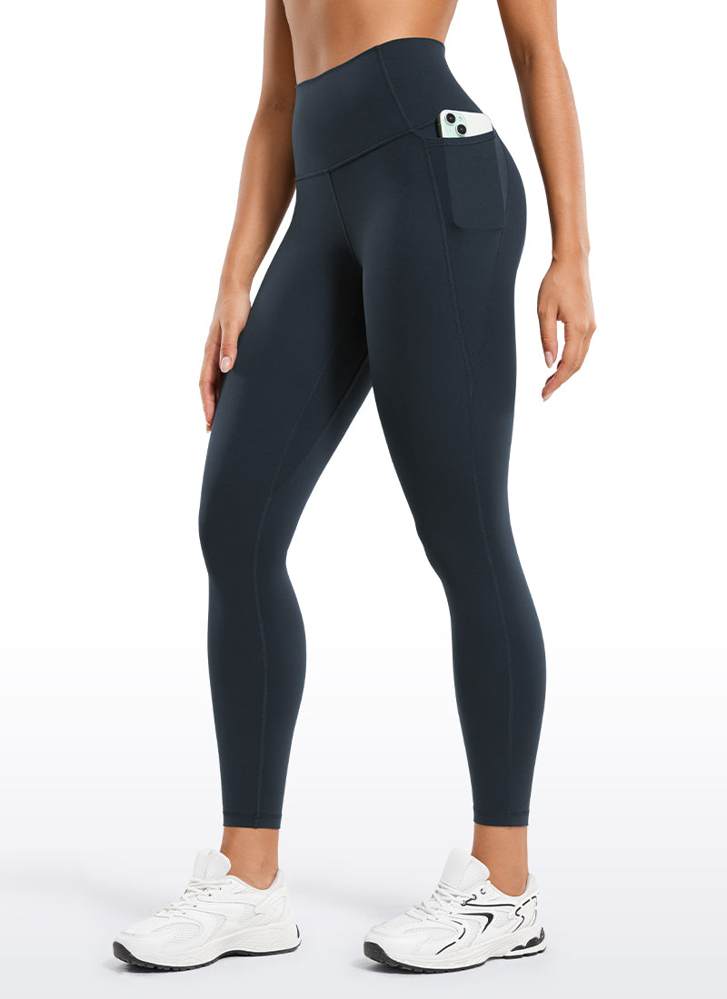CRZ YOGA Women's Yoga Lounge High Rise Butterluxe Pocket Leggings 25'' True Navy
