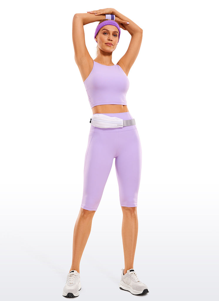 CRZ YOGA Women's Butterluxe Knee Length Pockets Capri Leggings 13" Briar Rose