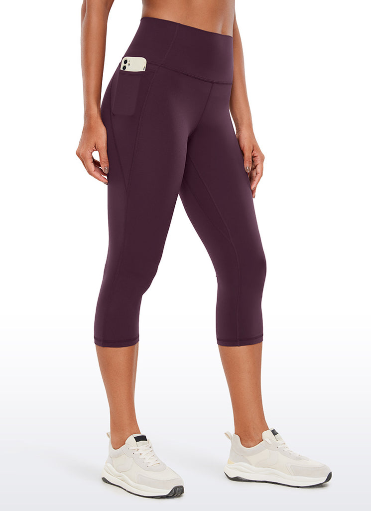 CRZ YOGA Womens Butterluxe High Waist Pockets Capri Leggings 19'' Olive Green