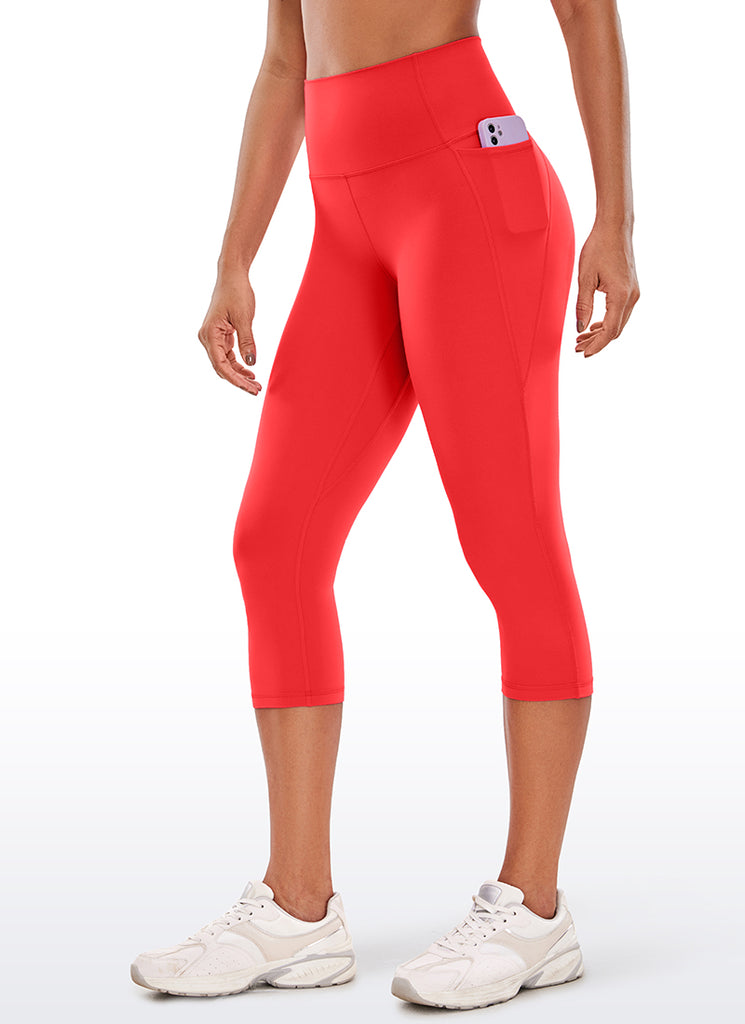 CRZ YOGA Womens Butterluxe High Waist Pockets Capri Leggings 19'' Black