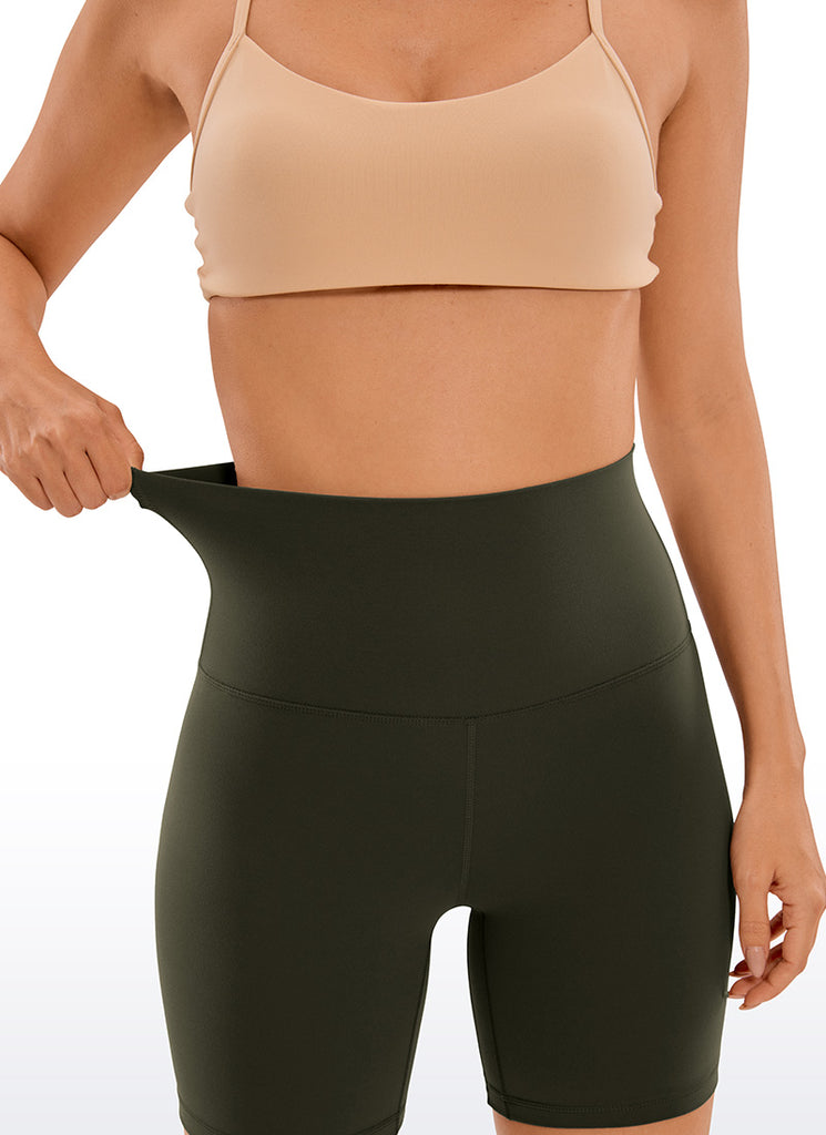 CRZ YOGA Women's Yoga Super High Waist Butterluxe Shorts 6'' True Navy