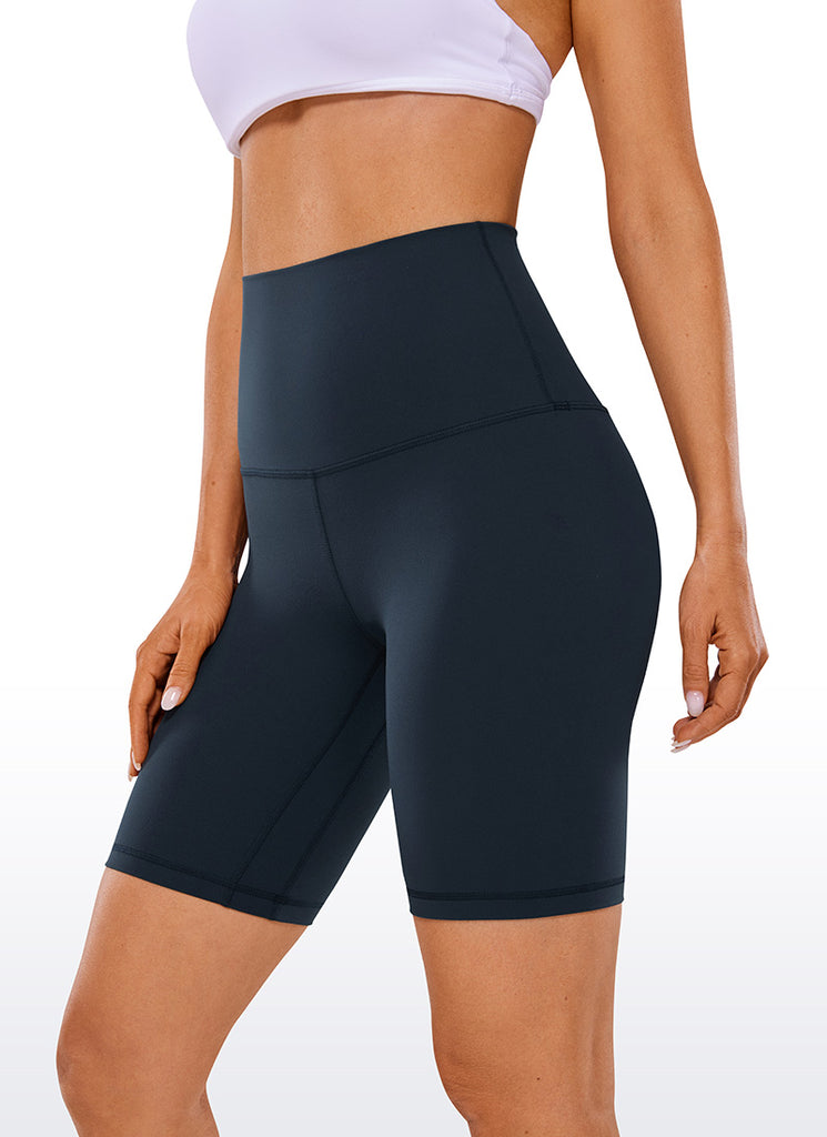 CRZ YOGA Women's Yoga Super High Waist Butterluxe Shorts 8'' Twilight Blue