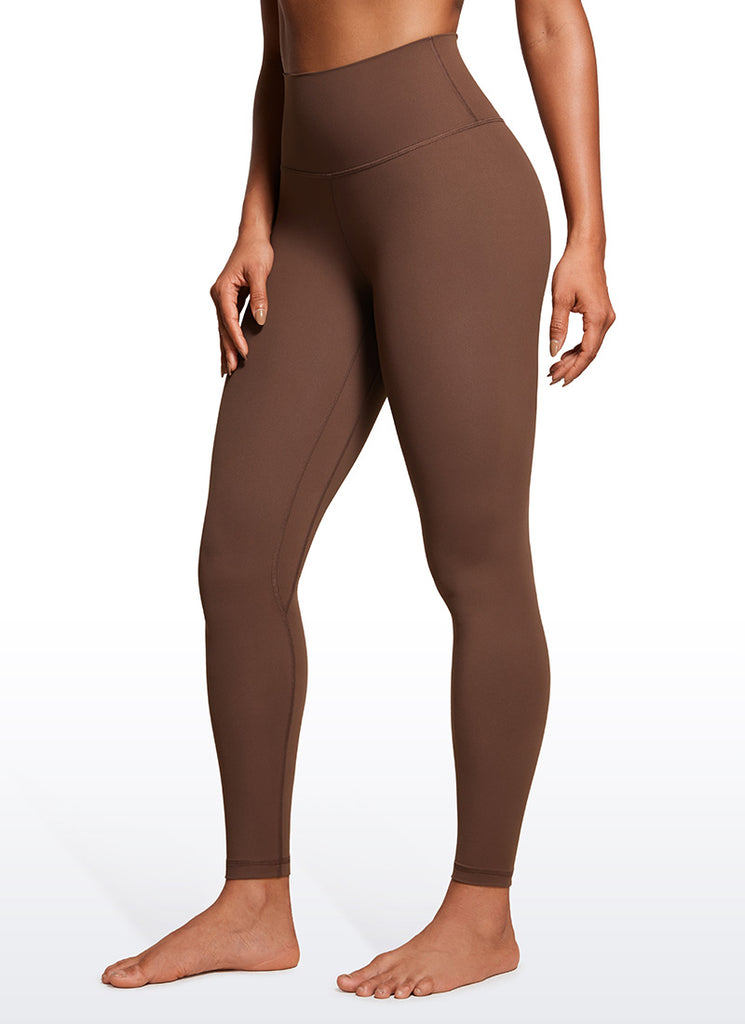 CRZ YOGA Women's Yoga High Rise Brushed Nakedfeel Leggings 28'' Deep Wine