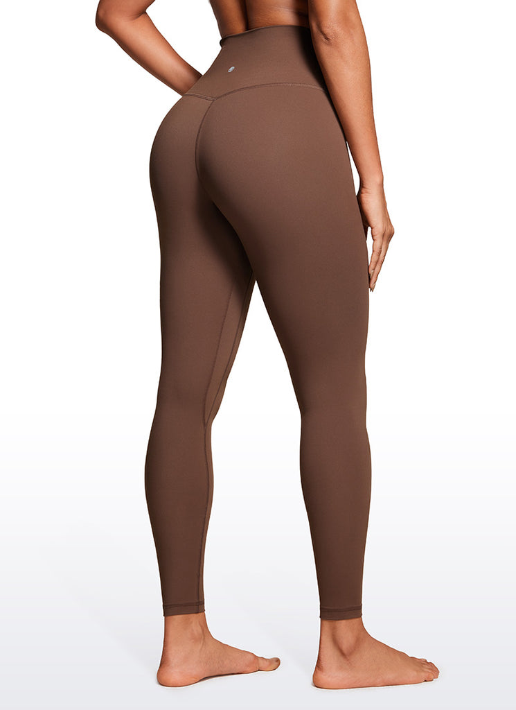CRZ YOGA Women's Yoga High Rise Brushed Nakedfeel Leggings 28'' Deep Wine