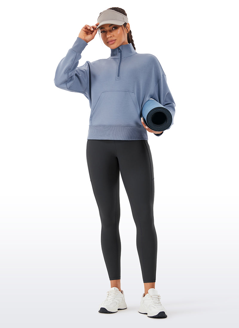 CRZ YOGA Women's Train High Rise Brushed Nakedfeel Pocket Legging 25'' Mysterious Grey