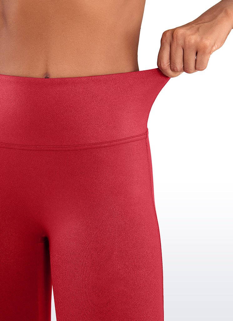 CRZ YOGA Women Butterluxe Matte Faux Leather No Front Seam Leggings 26.5'' Tornado Grey Classic Pattern