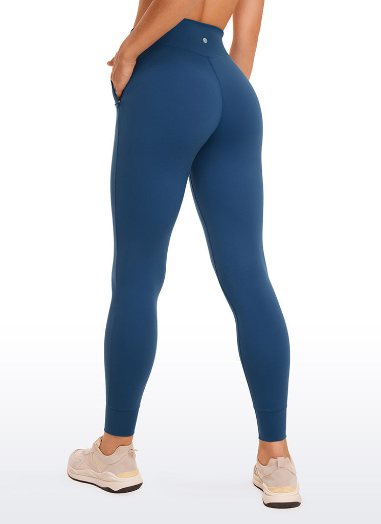 CRZ YOGA Womens Butterluxe High Waisted Joggers 27" with Pockets Black