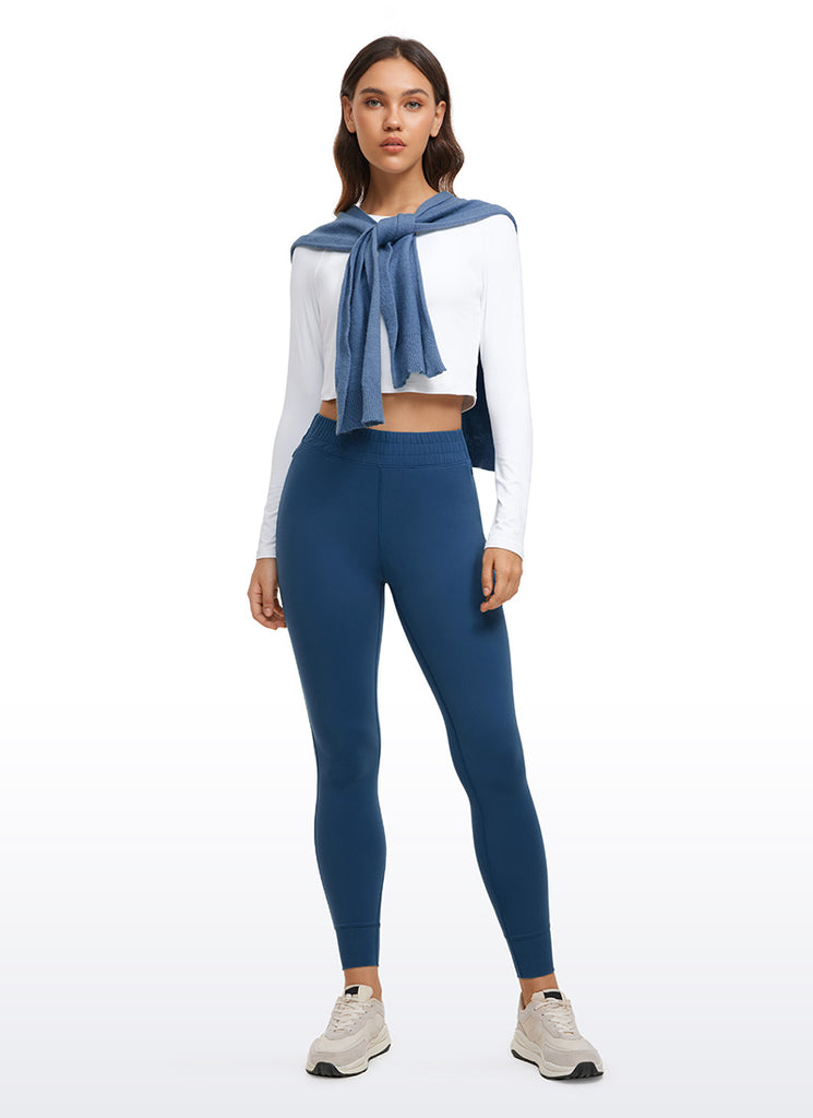 CRZ YOGA Womens Butterluxe High Waisted Joggers 27" with Pockets Black