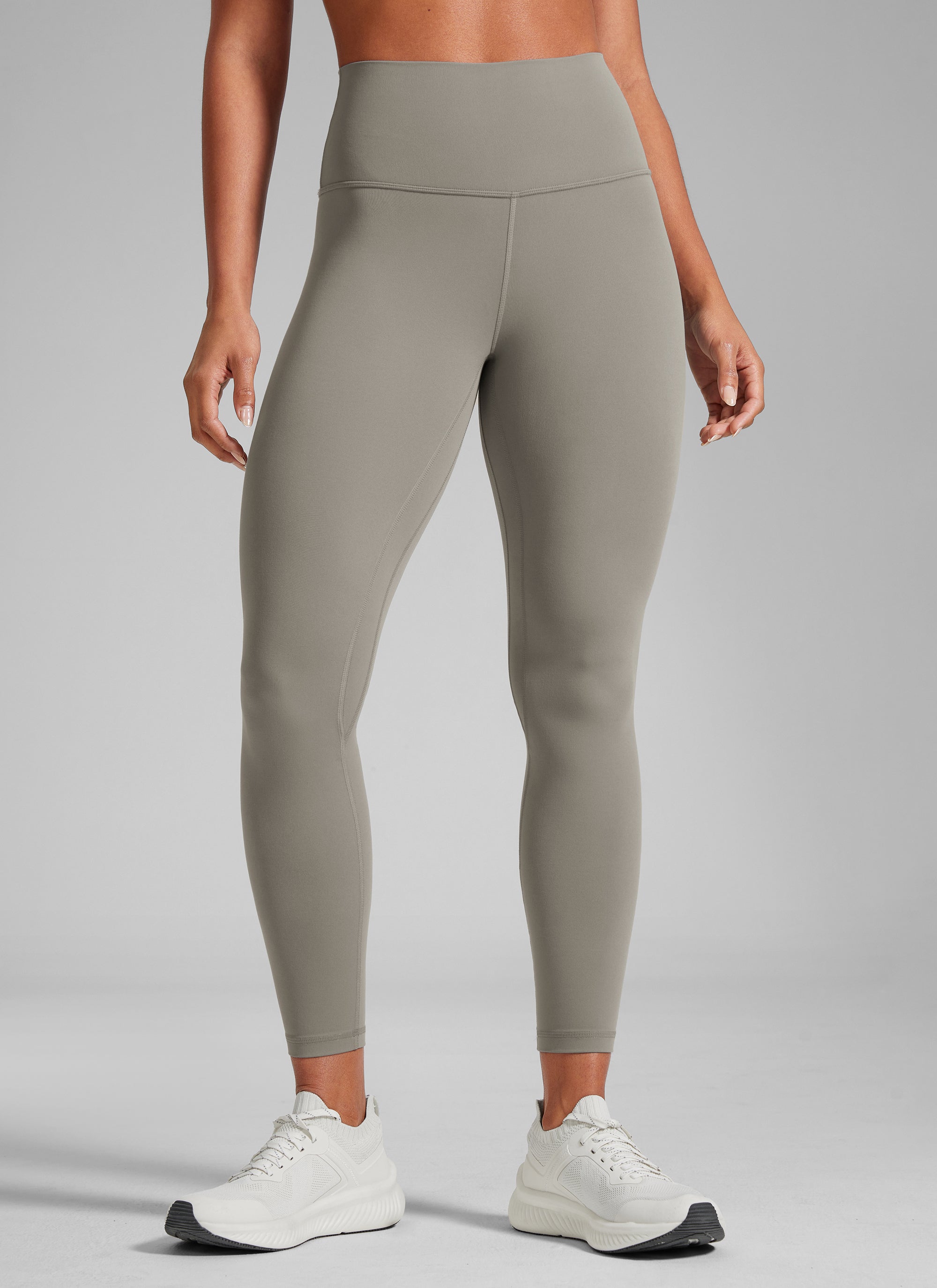 CRZ YOGA Women's Workout High Rise Butterlift Yoga Leggings 25'' Rock grey