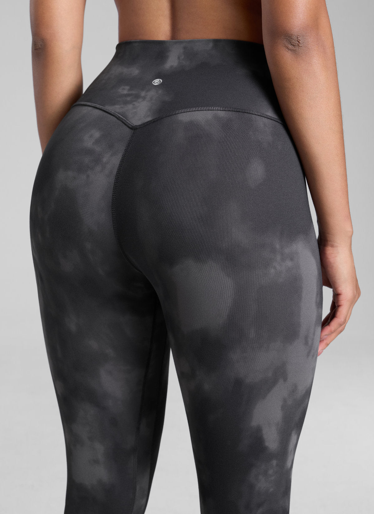 CRZ YOGA Women's Workout High Rise Butterlift Yoga Leggings 28'' Grey Tie Dye Flowers