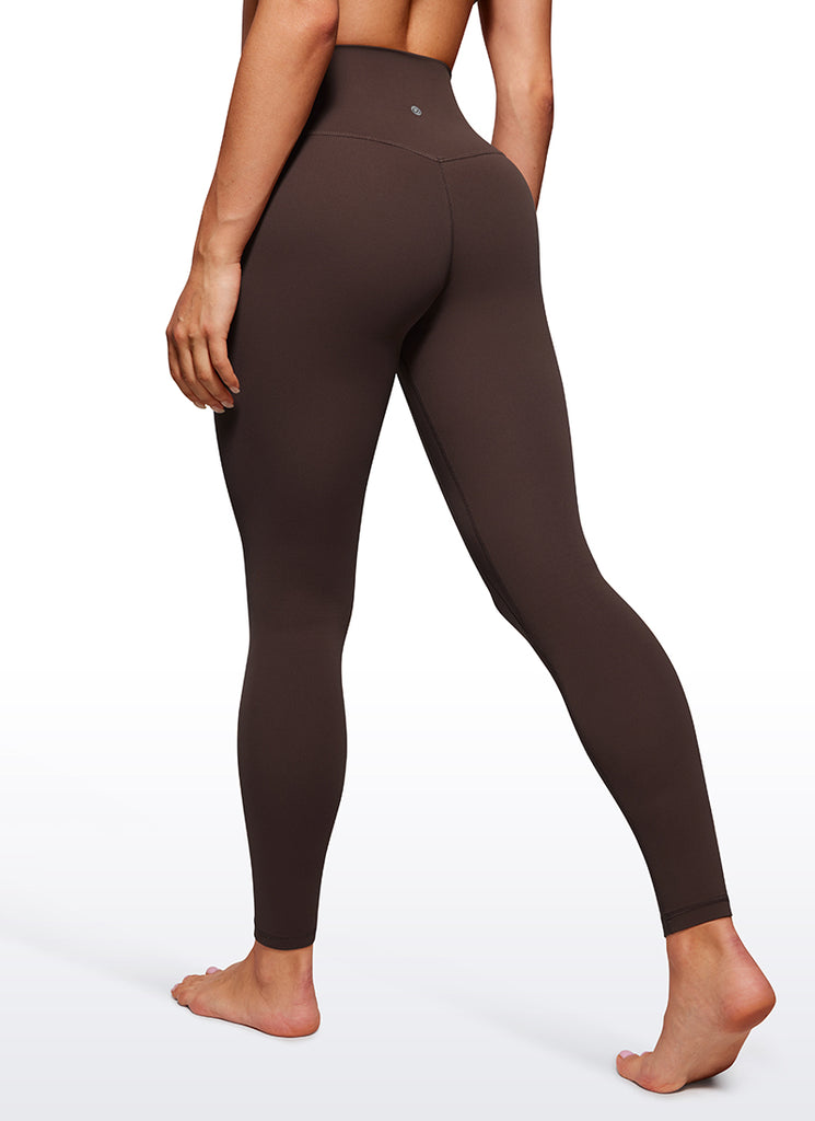 CRZ YOGA Women's Butterluxe Double seamed Yoga Leggings 28" Hot Fudge Brown