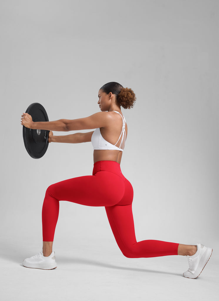 CRZ YOGA Women Butterlift High Rise Scrunch Butt Legging No Front Seam Aurora Red