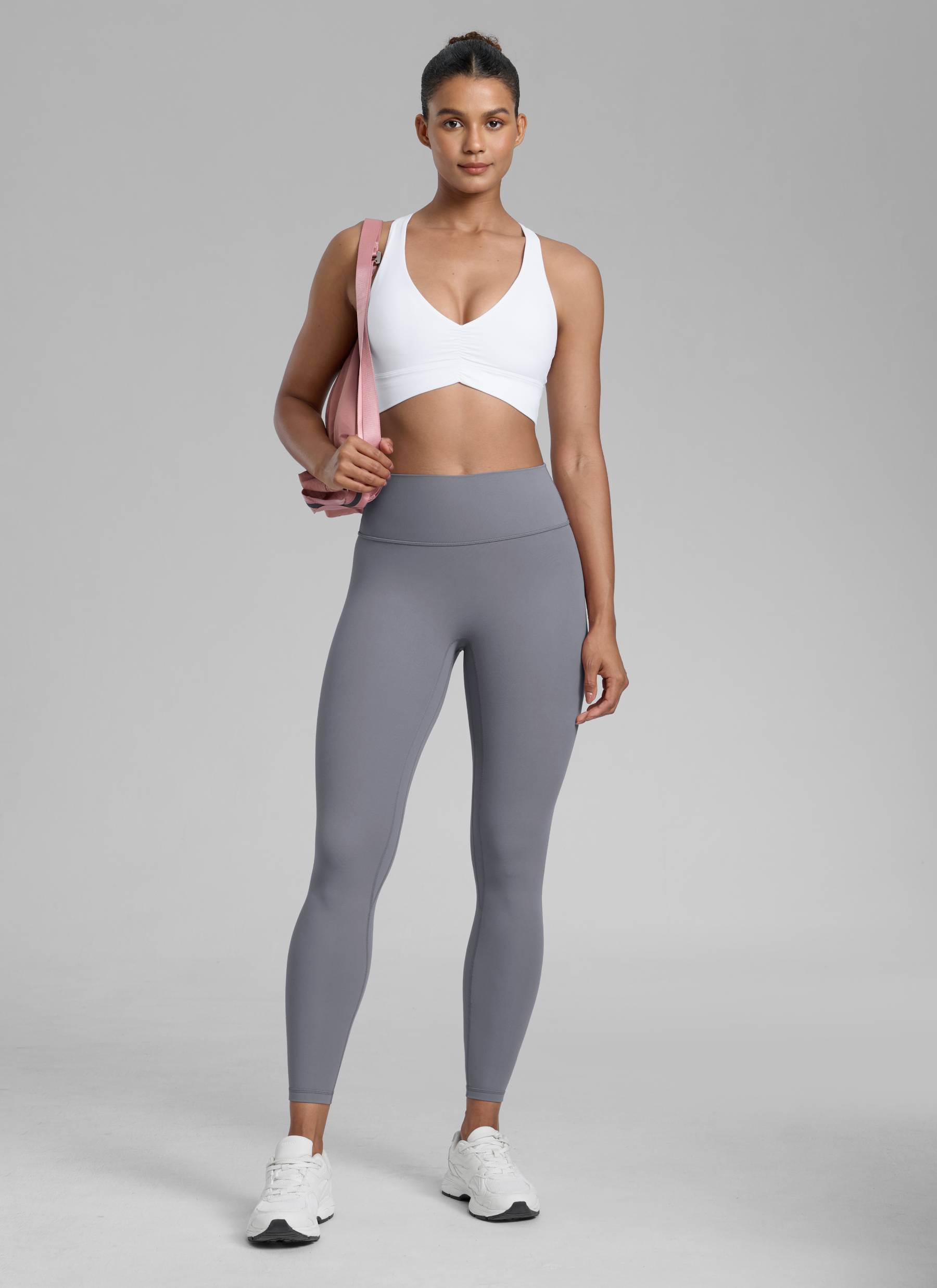 CRZ YOGA Women Butterlift High Rise Scrunch Butt Legging No Front Seam Solar Grey