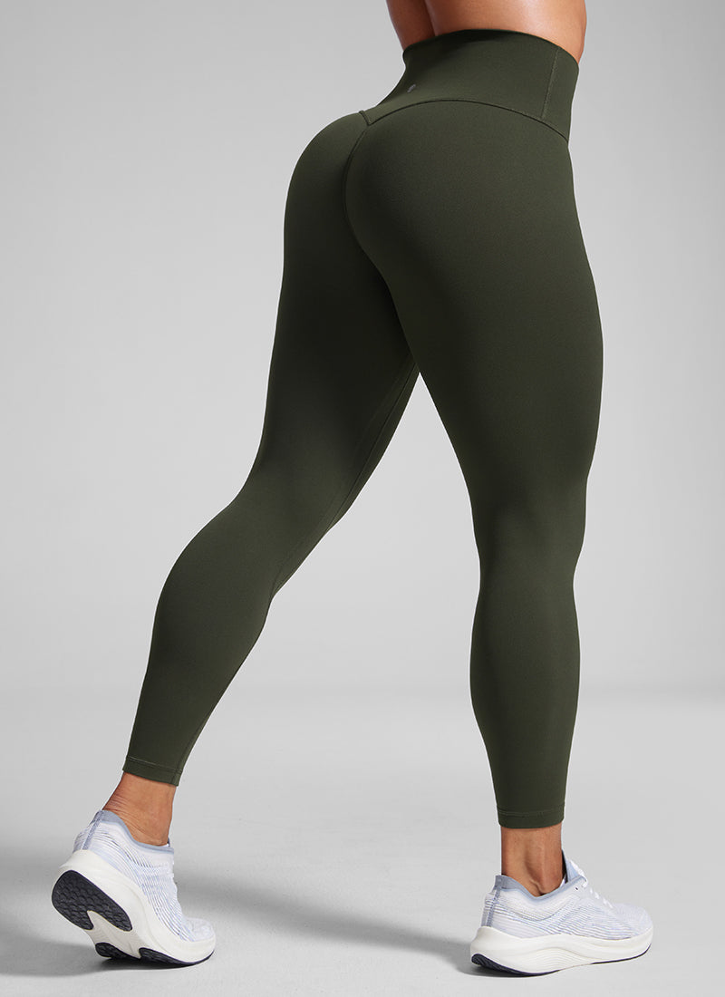 CRZ YOGA Women Butterlift High Rise Scrunch Butt Legging No Front Seam Olive Green